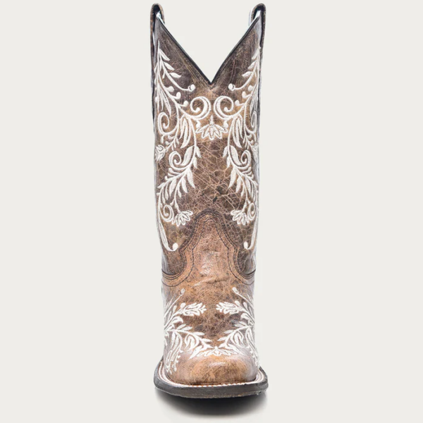 Glow in the Dark White Feathered Floral Stitching Cowgirl - Image 3