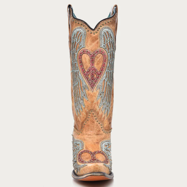 Heart and Cross Overlay with Studs and Worn Finish Cowgirl - Image 3