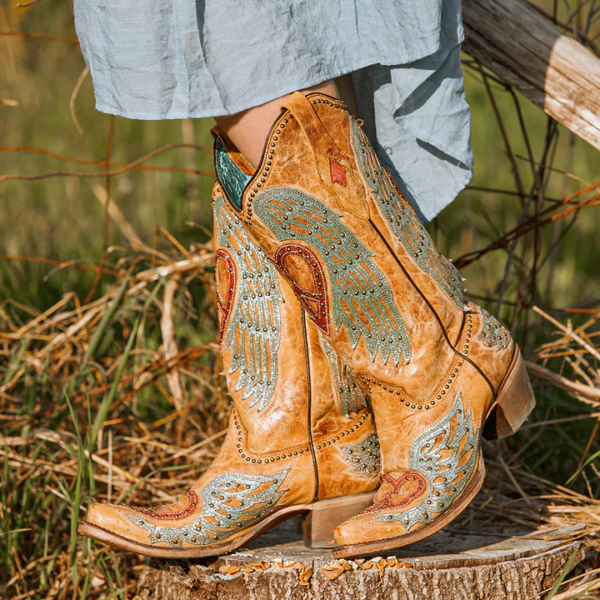 Heart and Cross Overlay with Studs and Worn Finish Cowgirl - Image 5