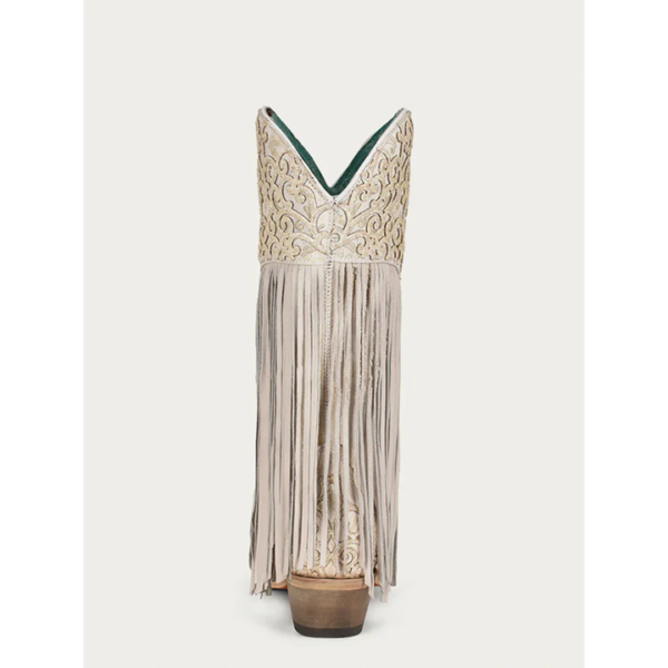White Lamb Fringe Overlay with Embroidery Snip Cowgirl - Image 4