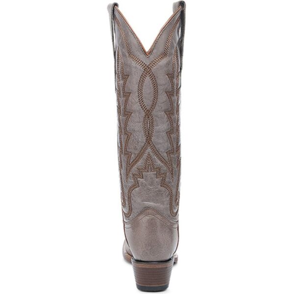 A rear angle shot Corral Circle G Embroidery Sand Snip Toe Women's Western Boot.