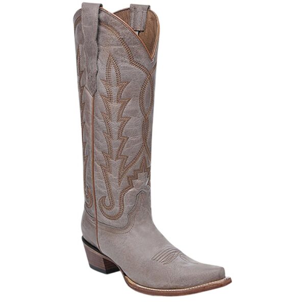 A 3/4 turned Corral Circle G Embroidered Sand Snip Toe Women's Western Boot.