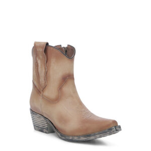 A 3/4 turned Corral Circle G Embroidered Almond J Toe Cowgirl Boot.