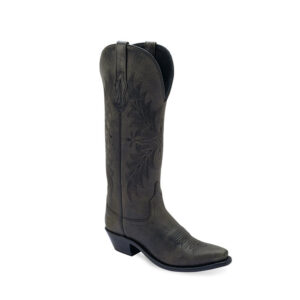A 3/4 turned Old West Black Snip Toe Women's Western Boot.