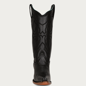 A front forward facing Corral Black Embroidery Snip Toe Cowgirl Western Boot.