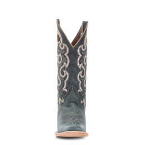 A front forward facing Corral Light Embroidery and Cut Out Blue Square Toe Cowgirl Western Boot.
