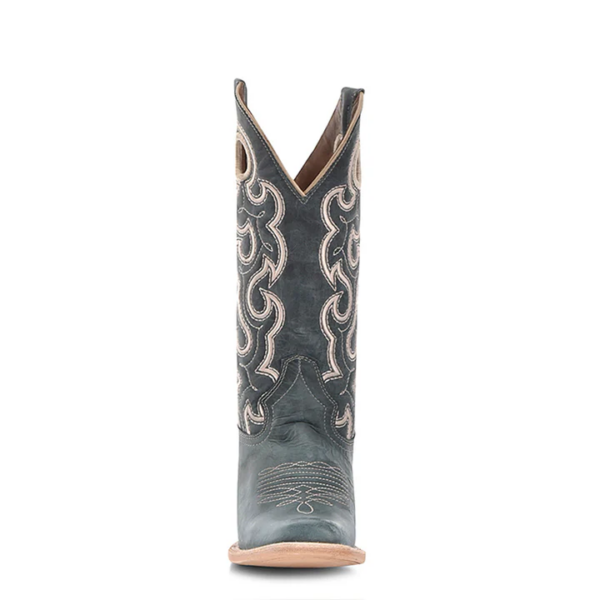 A front forward facing Corral Light Embroidery and Cut Out Blue Square Toe Cowgirl Western Boot.