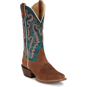 A 3/4 turned Justin Annie Up Sedona Tan Women's Western Boot.