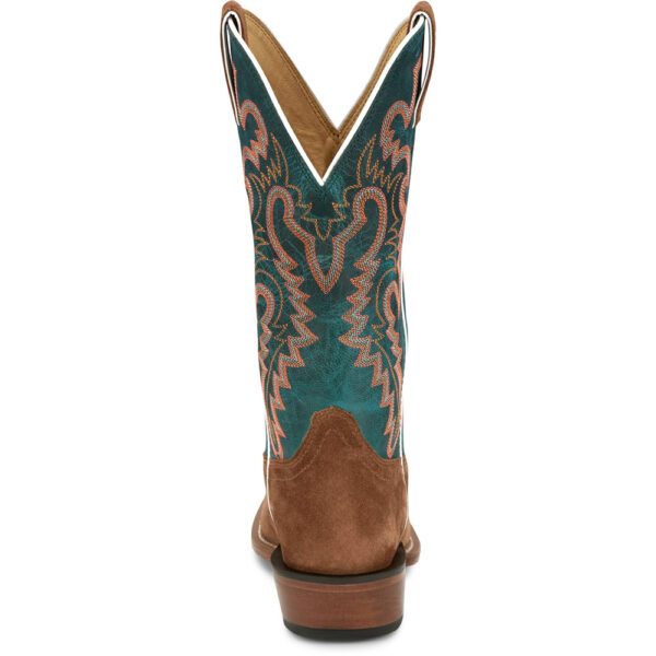 A look at the back and heel of a Justin Annie Up Sedona Tan Women's Western Boot.