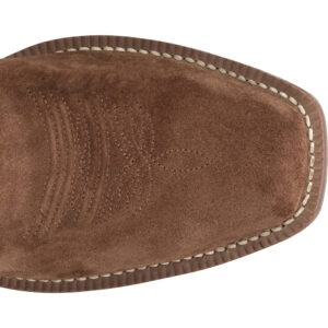 The toe shape of a Justin Annie Up Sedona Tan Women's Western Boot.