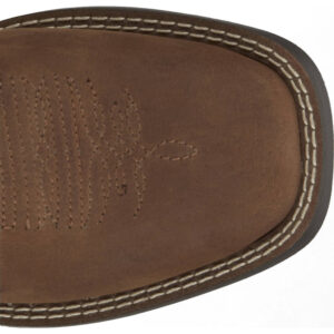 The toe shape of a Justin Bowline Junior Hazelnut Brown Kid's Western Boot.