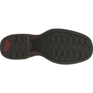 The sole of a Justin Bowline Junior Walnut Brown Kid's Western Boot.