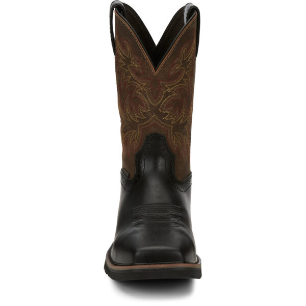 A forward-facing look at Justin Driller 11" Men's Work Composite Toe Pull On Boot.