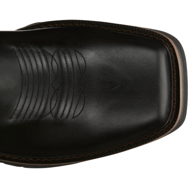 The toe shape of a Justin Driller 11" Men's Work Composite Toe Pull On Boot.