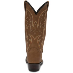 A look at the back and heel of a Justin Driscoll Bay Apache Men's Western Boot.