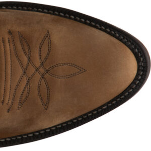 The toe shape of a Justin Driscoll Bay Apache Men's Western Boot.