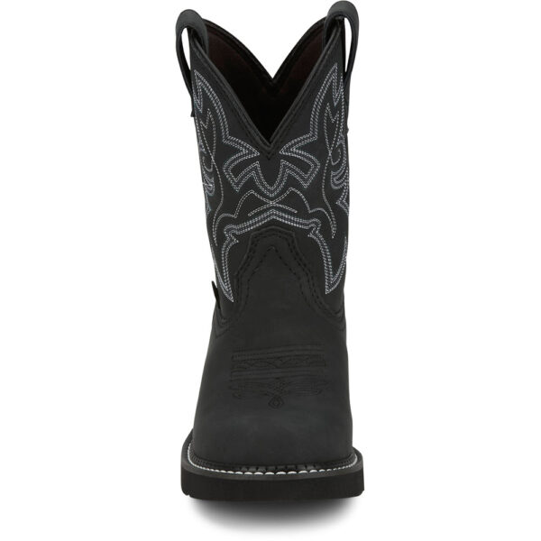 A forward-facing look at Justin Kay 8" Black Women's Western Boot.
