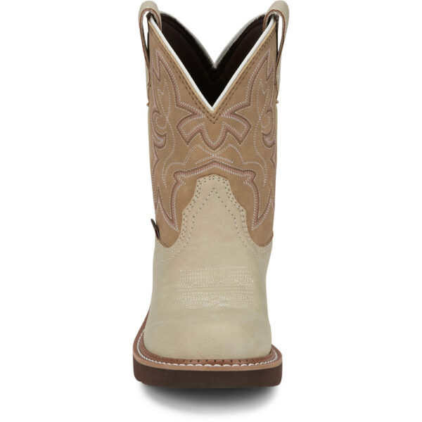 A forward-facing look at Justin Kay 8" Taupe Women's Western Boot.