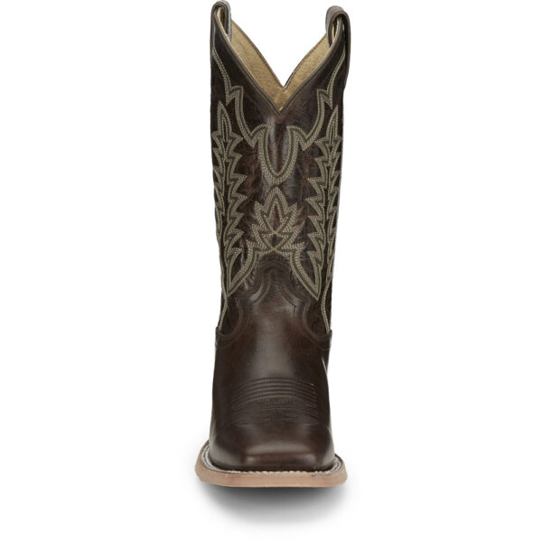 A forward-facing look at Justin Lyle Umber Men's Western Boot.