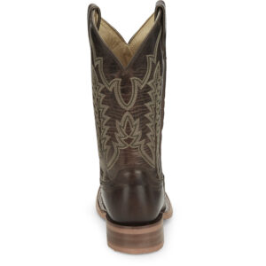 A look at the back and heel of a Justin Lyle Umber Men's Western Boot.
