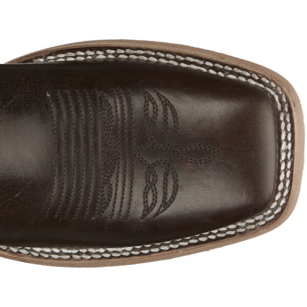 The toe shape of a Justin Lyle Umber Men's Western Boot.