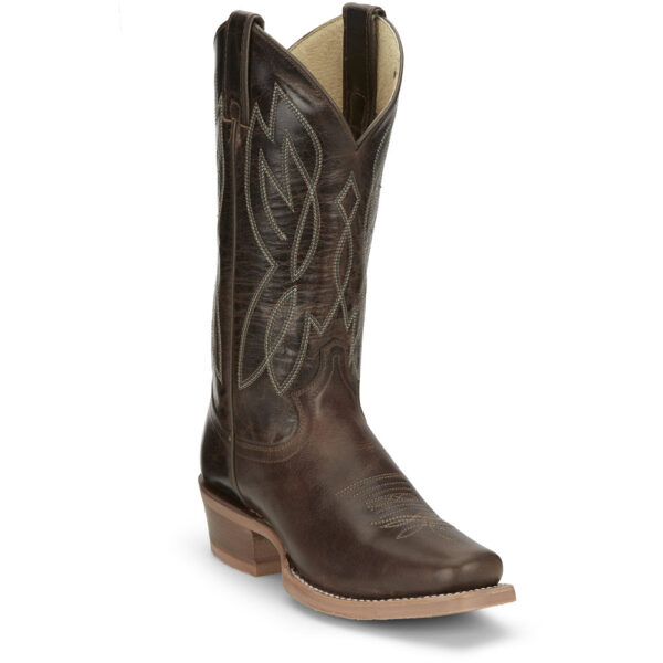 A 3/4 turned Justin Mayberry Umber Women's Western Boot.