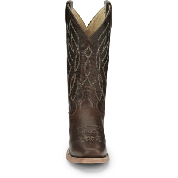 A forward-facing look at Justin Mayberry Umber Women's Western Boot.