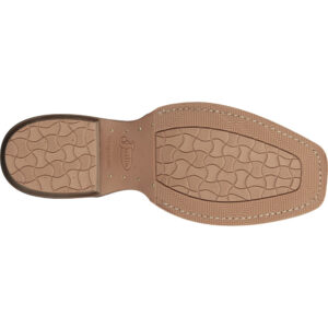 The sole of a Justin Mayberry Umber Women's Western Boot.