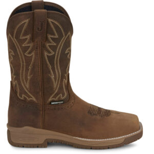 A right profile facing Justin Nitread Waterproof Men's Pull On Work Boot.