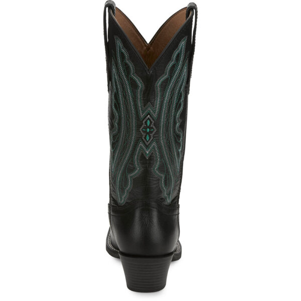 A look at the back and heel of a Justin Rae 12" Women's Western Boot.