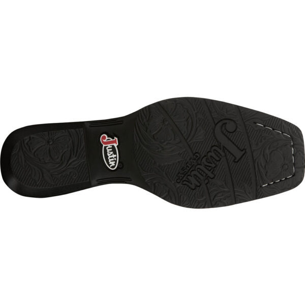 The sole of a Justin Rae 12" Women's Western Boot.