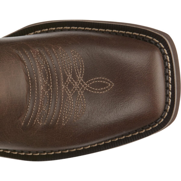 The toe shape of a Justin Raya Tan Women's Western Boot.