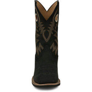 A forward-facing look at Justin Show Stopper Black Men's Western Boot.