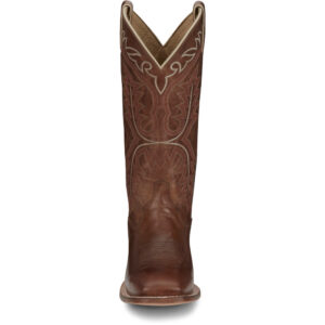 A forward-facing look at Justin Stella Tan Women's Western Boot.