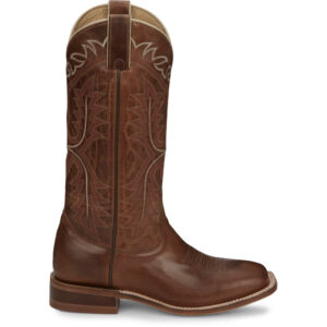 A right profile facing Justin Stella Tan Women's Western Boot.