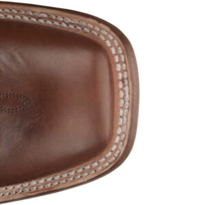 The toe shape of a Justin Stella Tan Women's Western Boot.