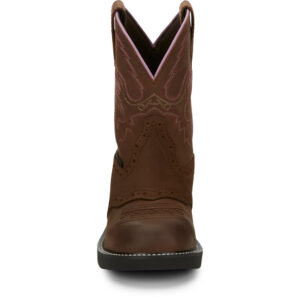A forward-facing look at Justin Wanette Waterproof Women's Work Steel Toe Pull On Boot.