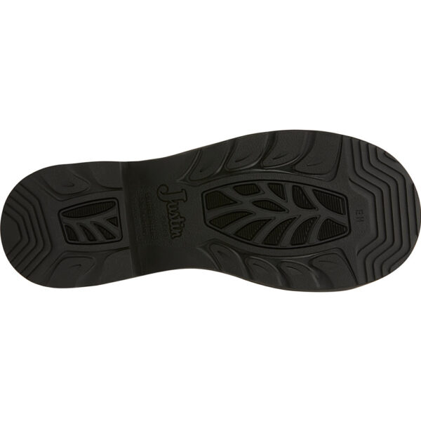 The sole of a Justin Wanette Waterproof Women's Work Steel Toe Pull On Boot.