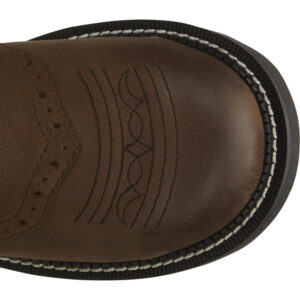 The toe shape of a Justin Wanette Waterproof Women's Work Steel Toe Pull On Boot.
