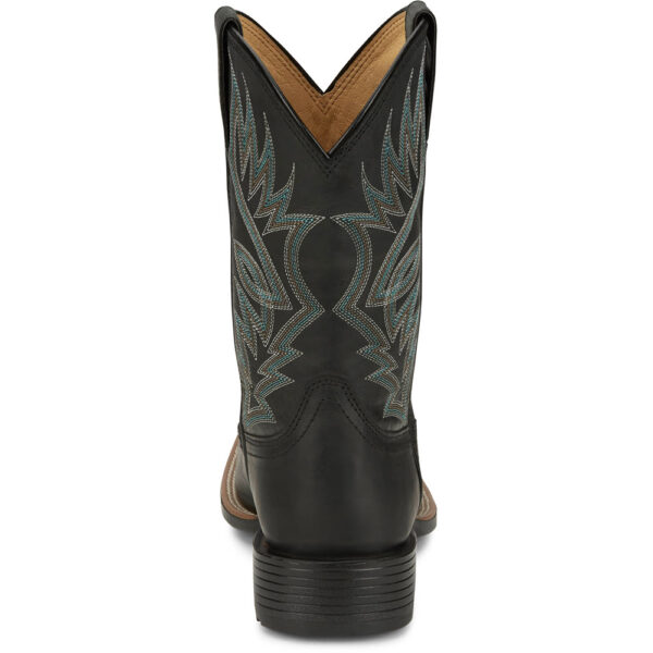 A look at the back and heel of a Justin Zeke 11" Men's Western Boot.
