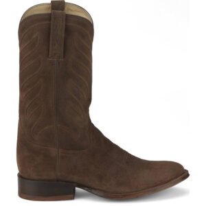 A right profile facing Tony Lama Amado 12" Suede Taupe Men's Western Boot.