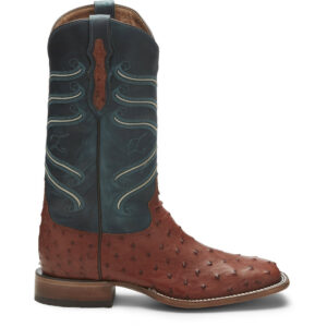 A right profile facing Tony Lama Amell 13" Topaz Full Quill Ostrich Men's Western Boot.