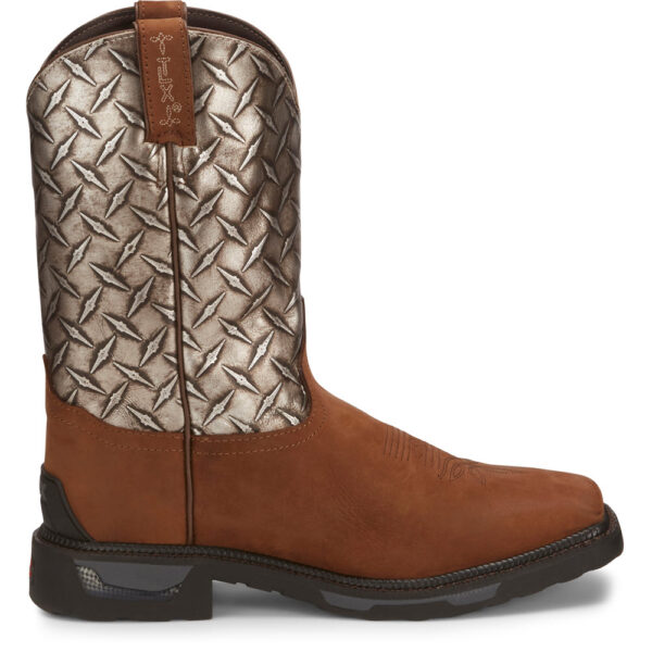 A right profile facing Tony Lama Diboll 11" Diamond Plate Men's Western Boot.