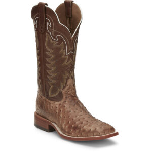 A 3/4 turned Tony Lama Hays Full Quill Ostrich Men's Western Boot.