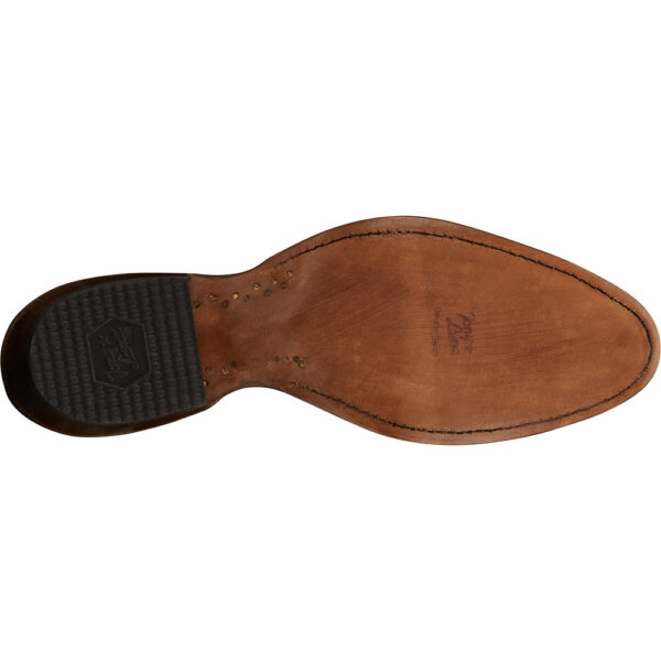 The sole of a Tony Lama McCandles 13" Chocolate Full Quill Ostrich Men's Western Boot.