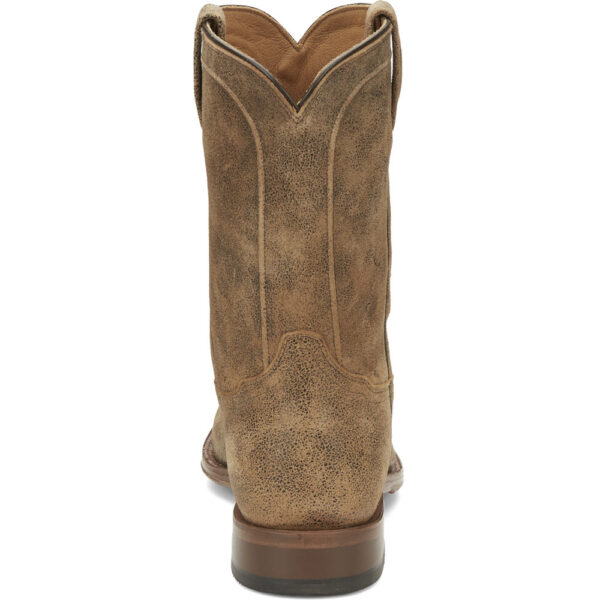 A look at the back and heel of a Tony Lama Monterey 10" Desert Tan Men's Wellington Boot.