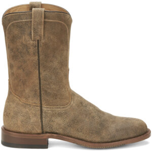A right profile facing Tony Lama Monterey 10" Desert Tan Men's Wellington Boot.
