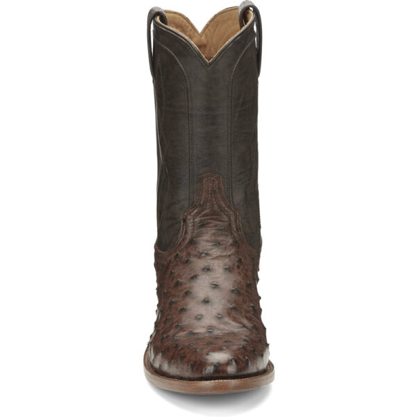 A forward-facing look at Tony Lama Monterey 10" Full Quill Ostrich Men's Wellington Boot.