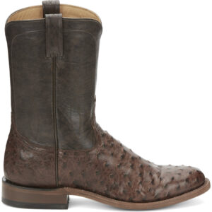 A right profile facing Tony Lama Monterey 10" Full Quill Ostrich Men's Wellington Boot.