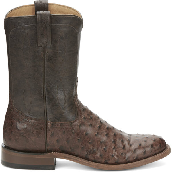 A right profile facing Tony Lama Monterey 10" Full Quill Ostrich Men's Wellington Boot.